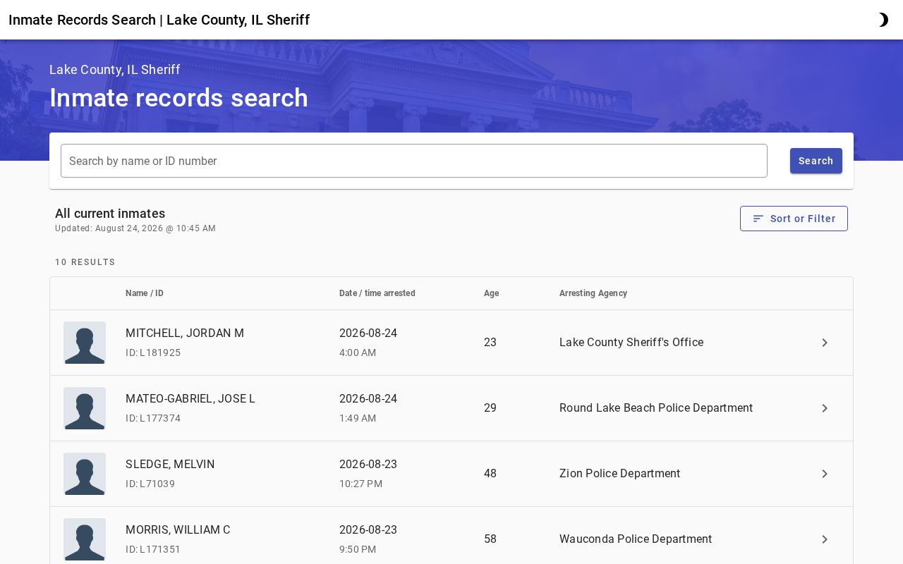 Waukegan residents directory Lake County inmate roster