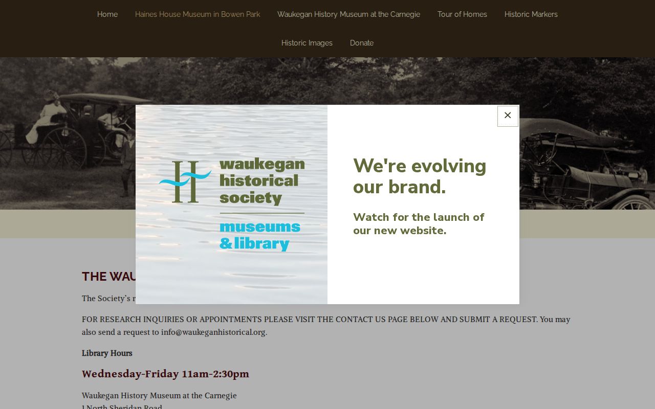 Waukegan Historical Society house-history and people collections