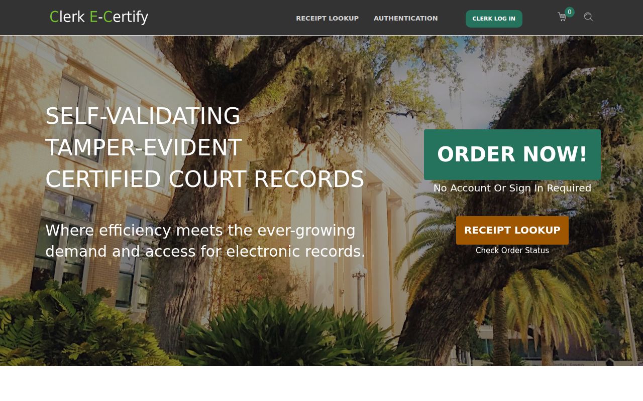 Waukegan resident lookup court E-Certify screen
